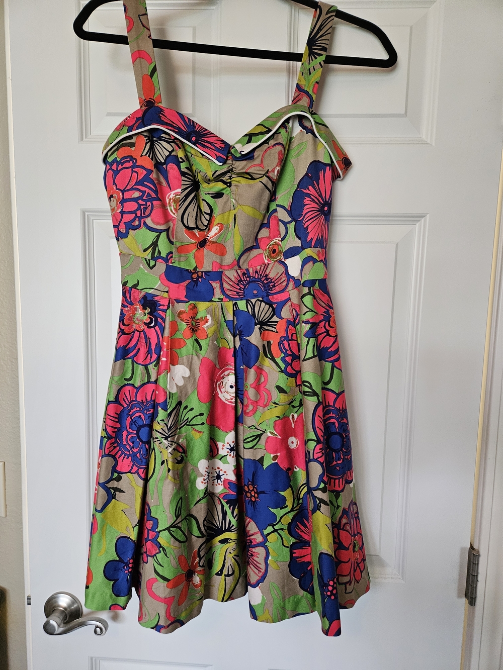 Floral Fit-and-Flare Mini Dress in Multicolor